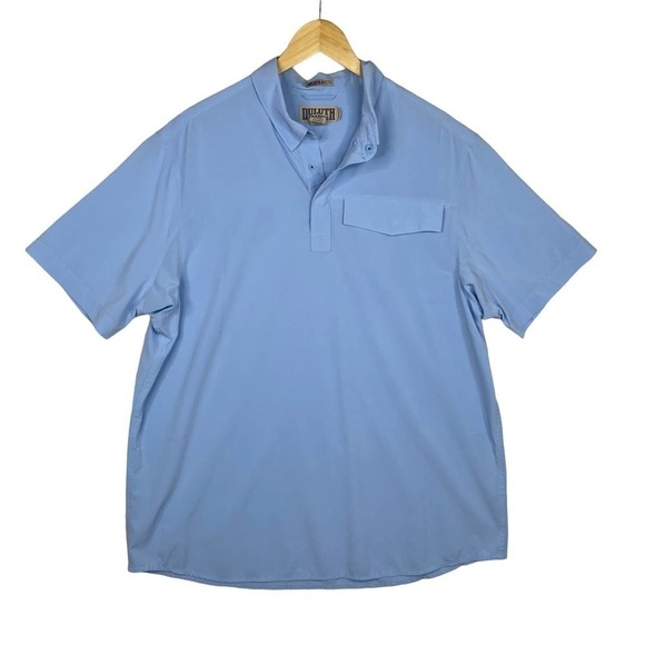 Duluth Trading Company Men's Pacesetter Light Blue Short Sleeve Polo Shirt-LG - Picture 1 of 6